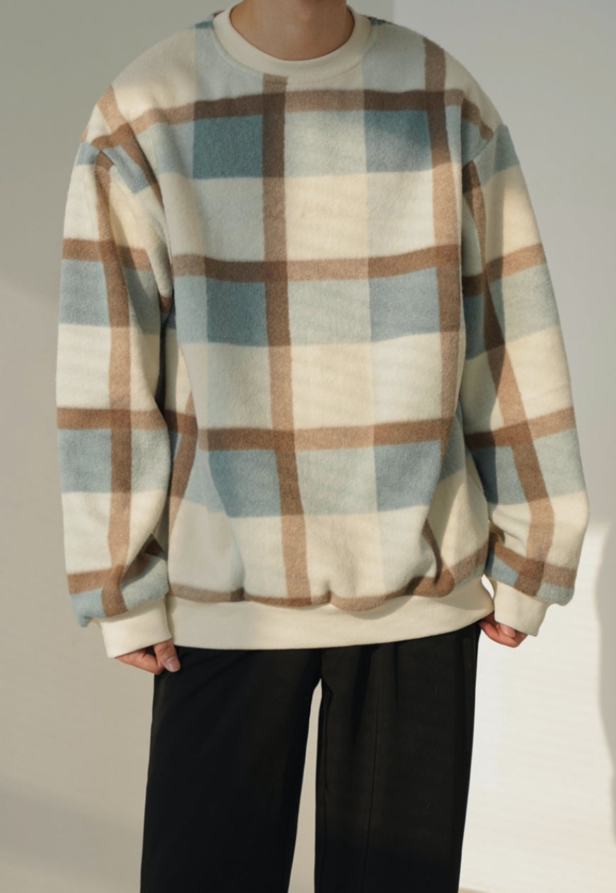 Men's Vintage plaid wool sweater
