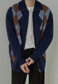UZIP DESIGN Men's Vintage Diamond Cardigan