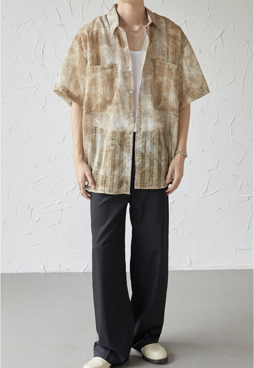 UZIP DESIGN Men's Marbled Short Sleeve Shirt