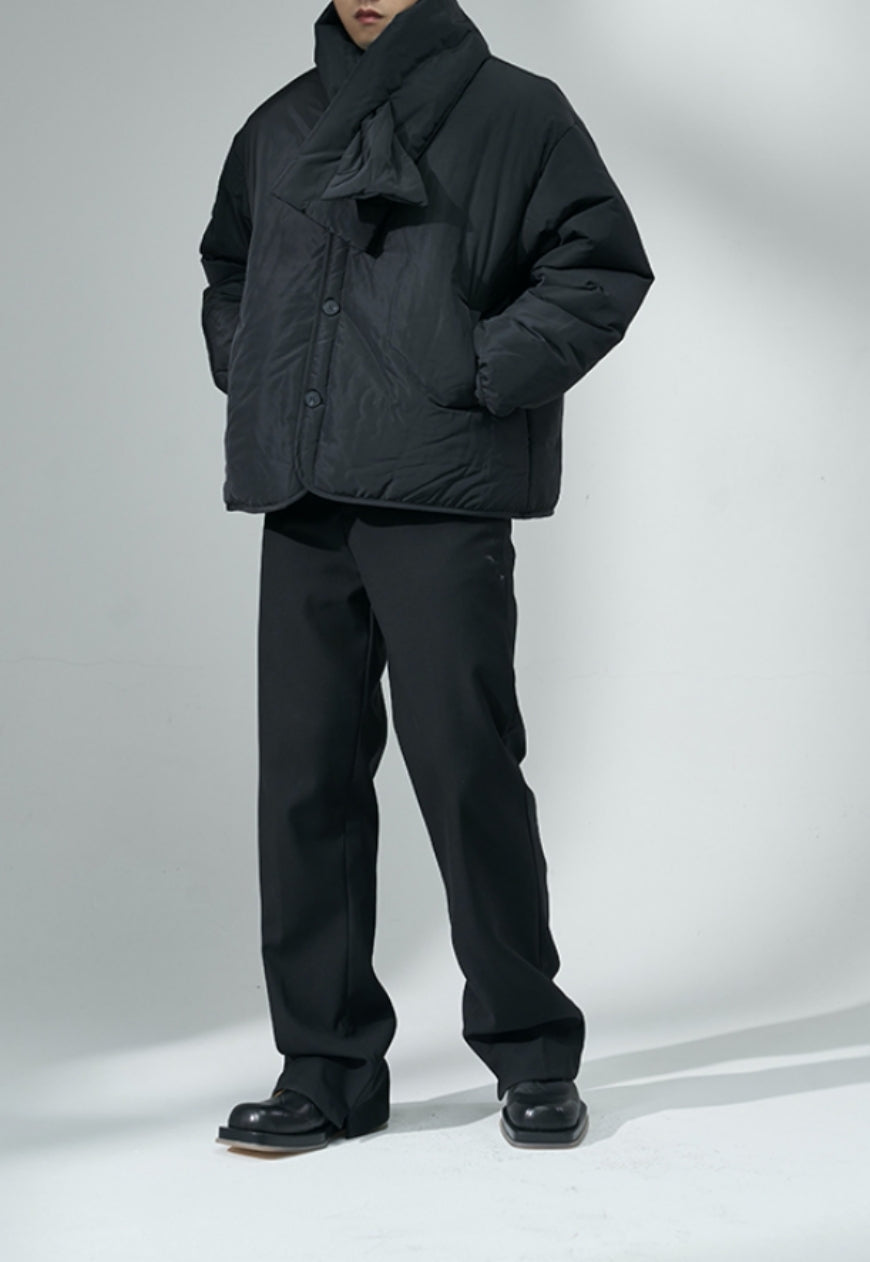 Men's scarf style cotton coat