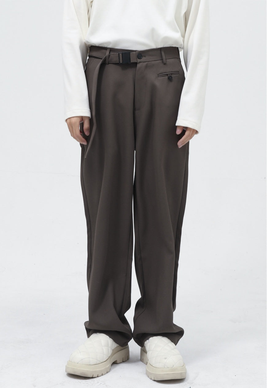 Men's Pocket Design Solid Color Trousers