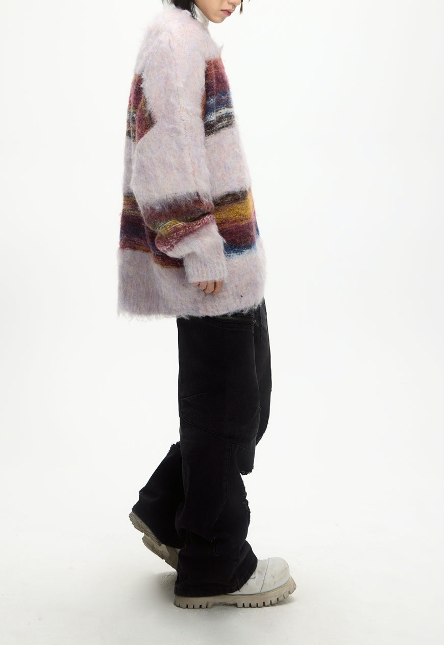 Men's color textured sweater