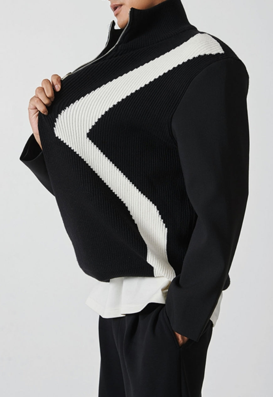 Men's zip turtleneck sweater