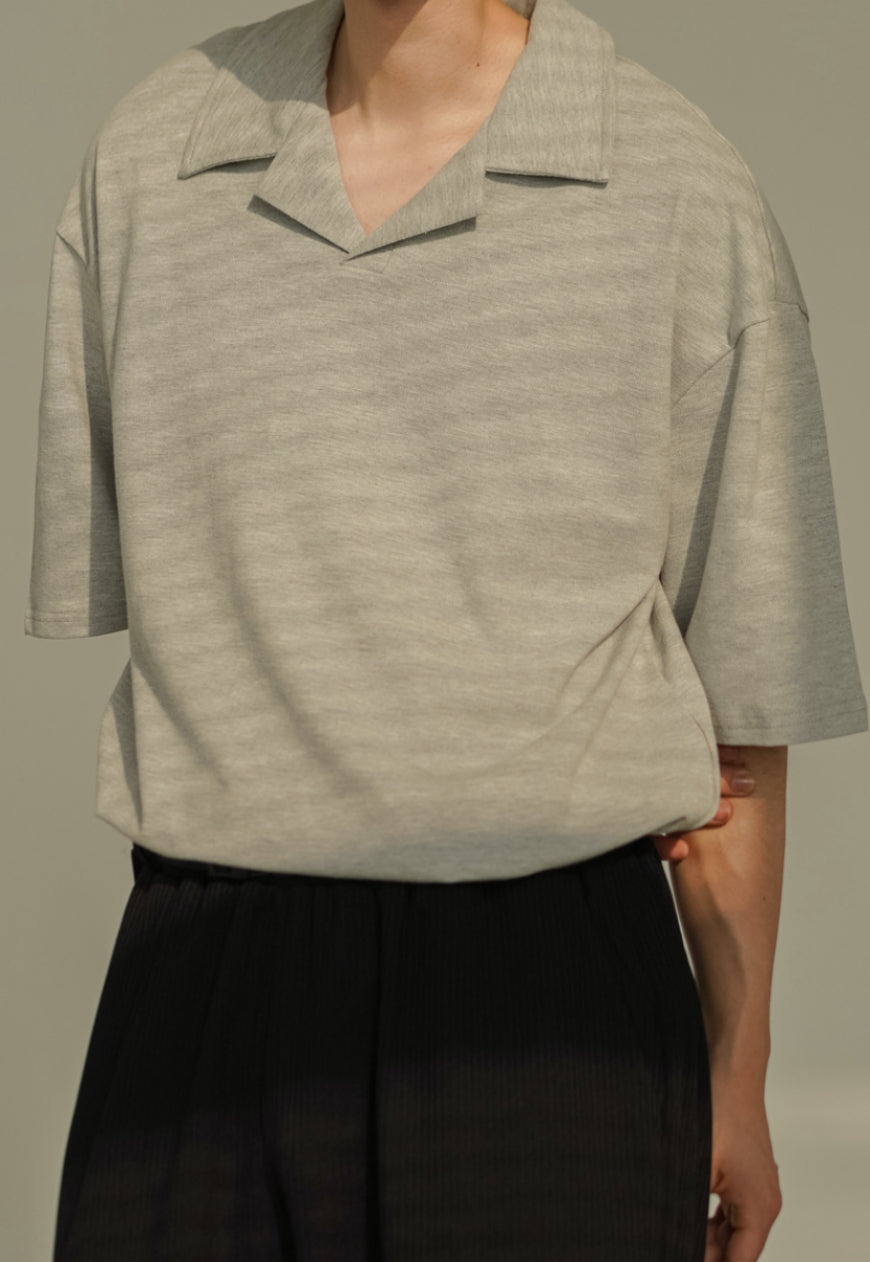 Men's Summer collar solid color t-shirt