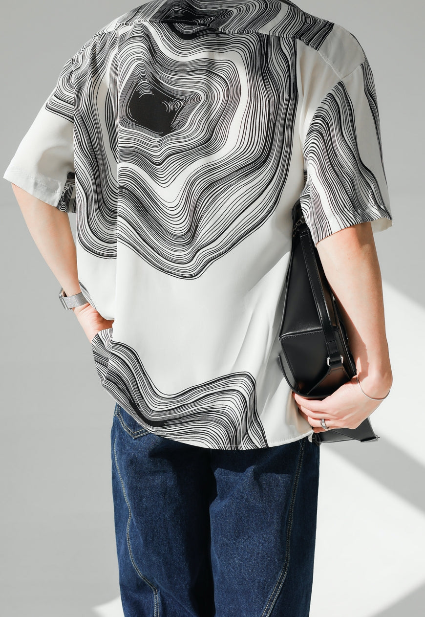 UZIP DESIGN Men's fashion abstract pattern shirt