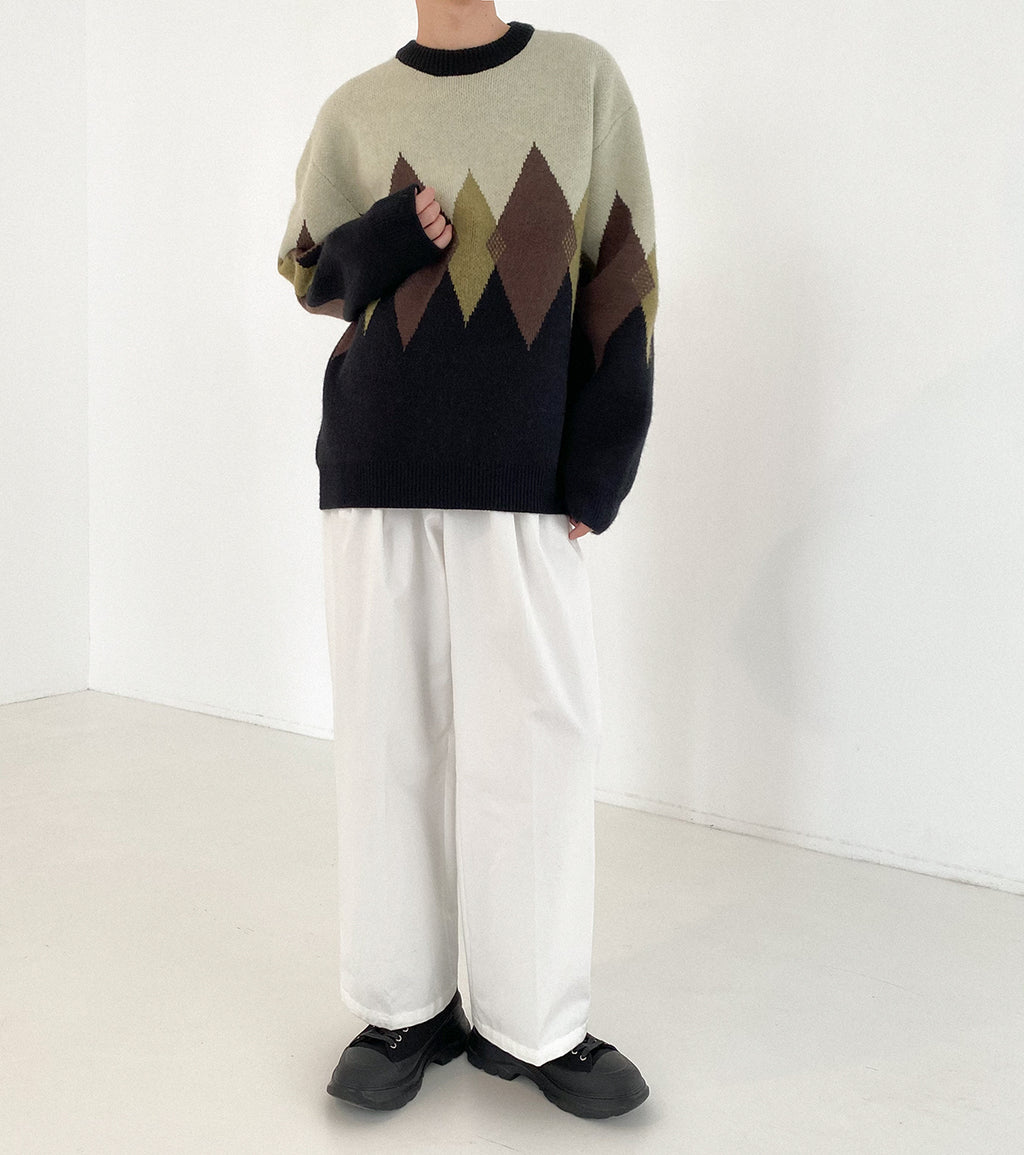 MEN'S Vintage diamond sweater