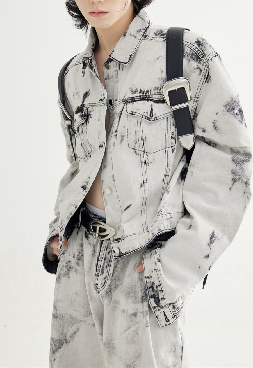 PeopleStyle Unisex vintage tie-dye jacket