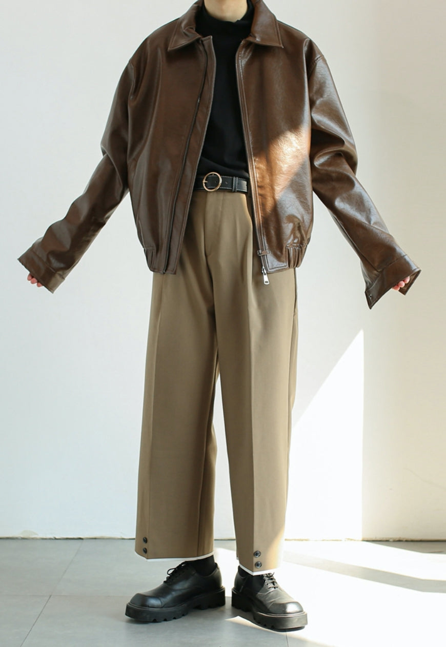 【Sale】Men's vintage leather jacket