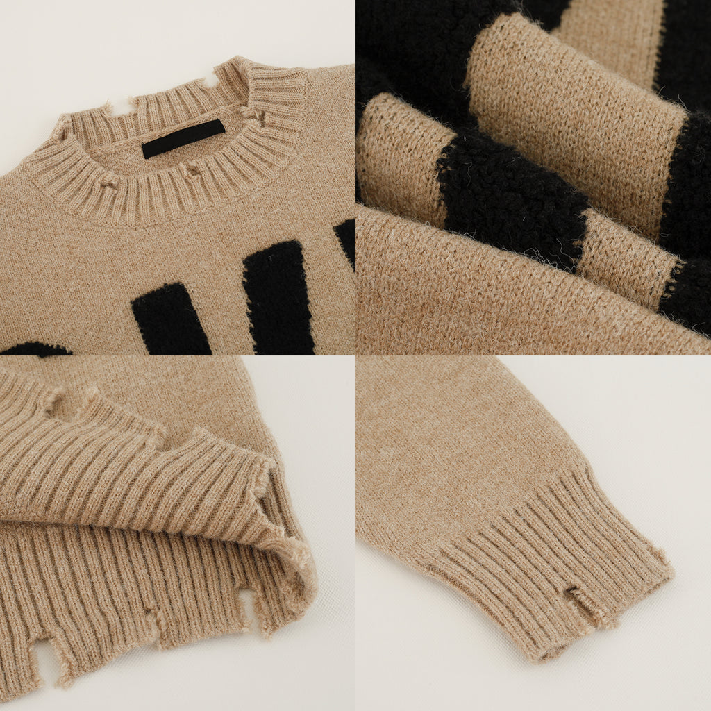 UZIP DESIGN MEN'S letter fashion sweater