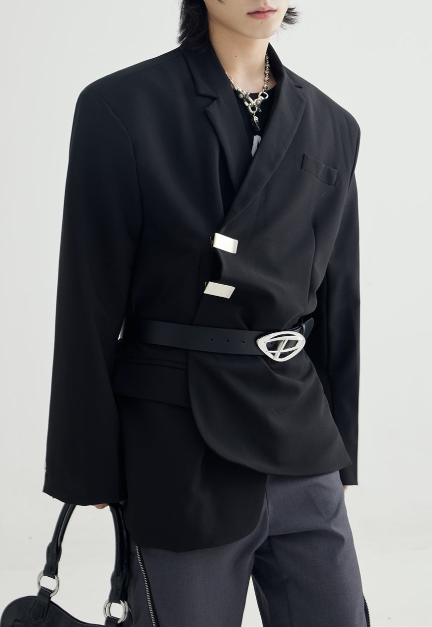 PeopleStyle Men's metal clip suit jacket