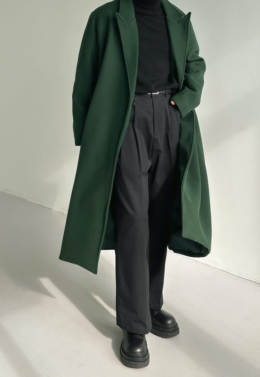 Men's long woolen coat