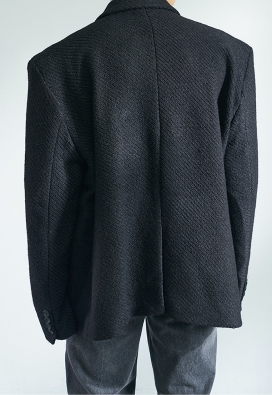 Men's Oversized Twill Texture Suit Jacket