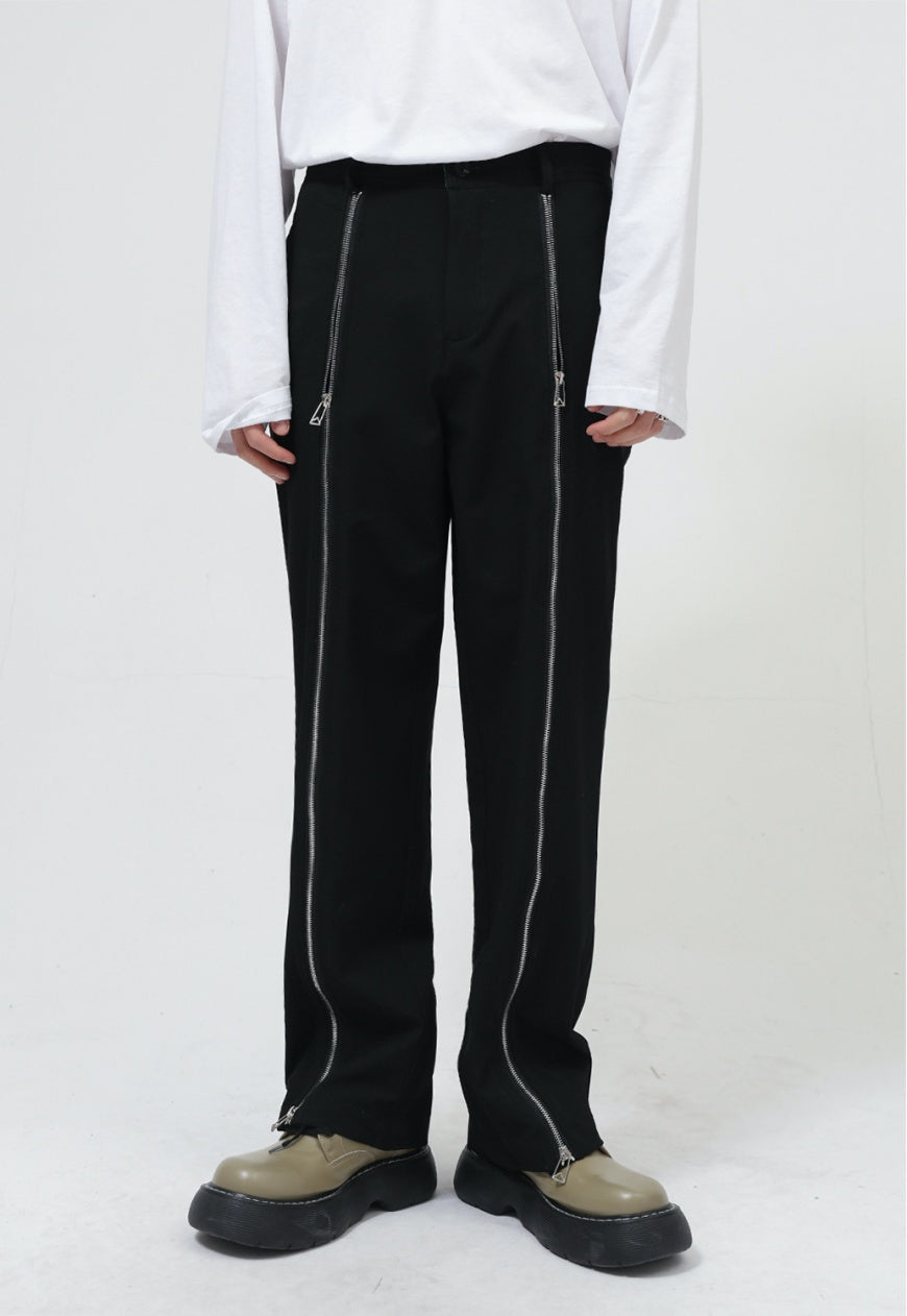 UZIP DESIGN Men's zipper panel trousers
