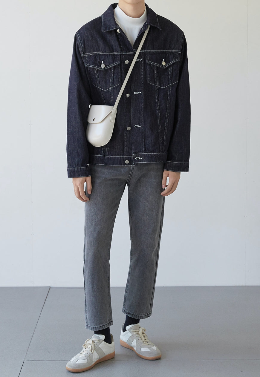 Men's Textured denim jacket