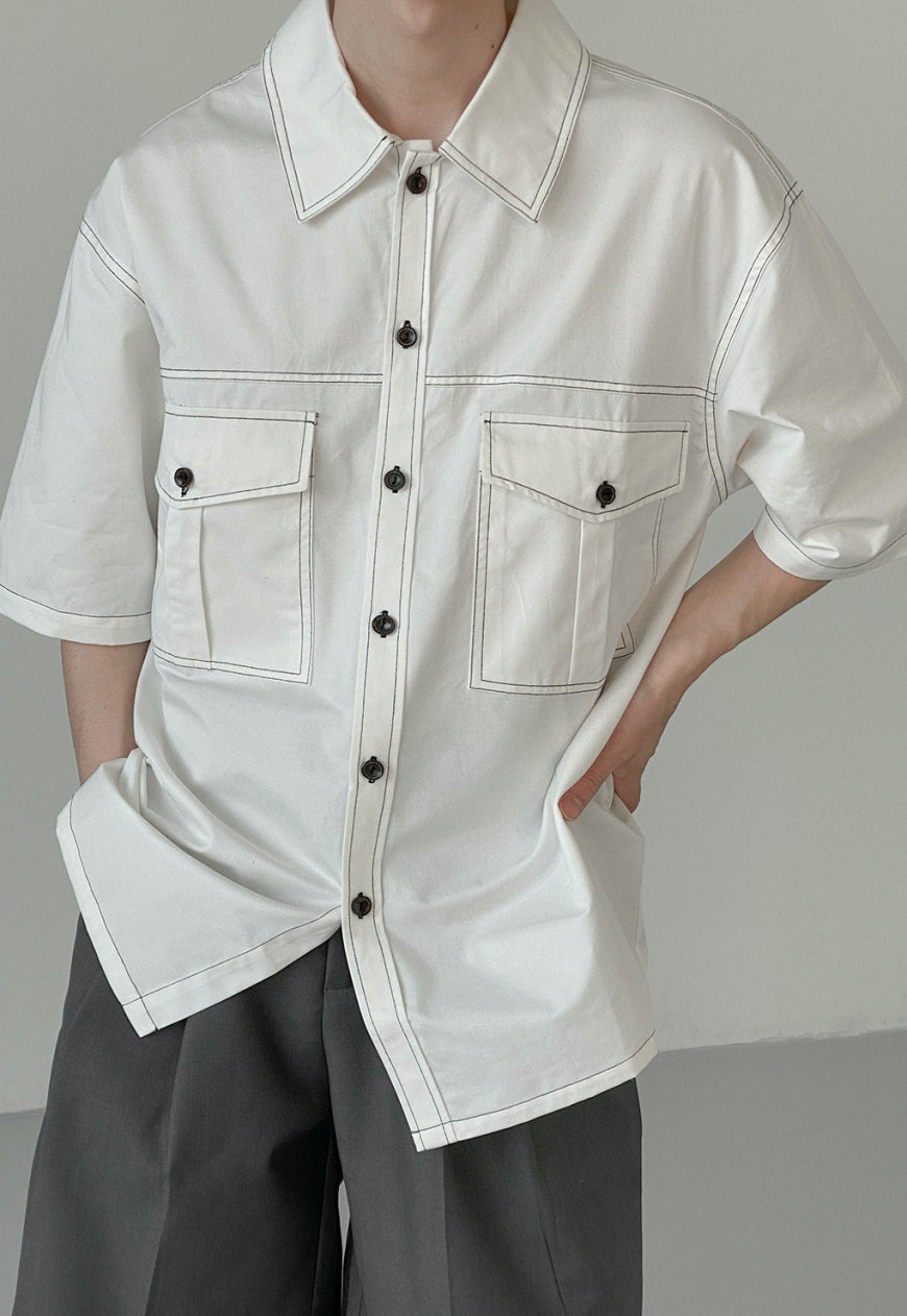 UZIP DESIGN Men's loose white shirt