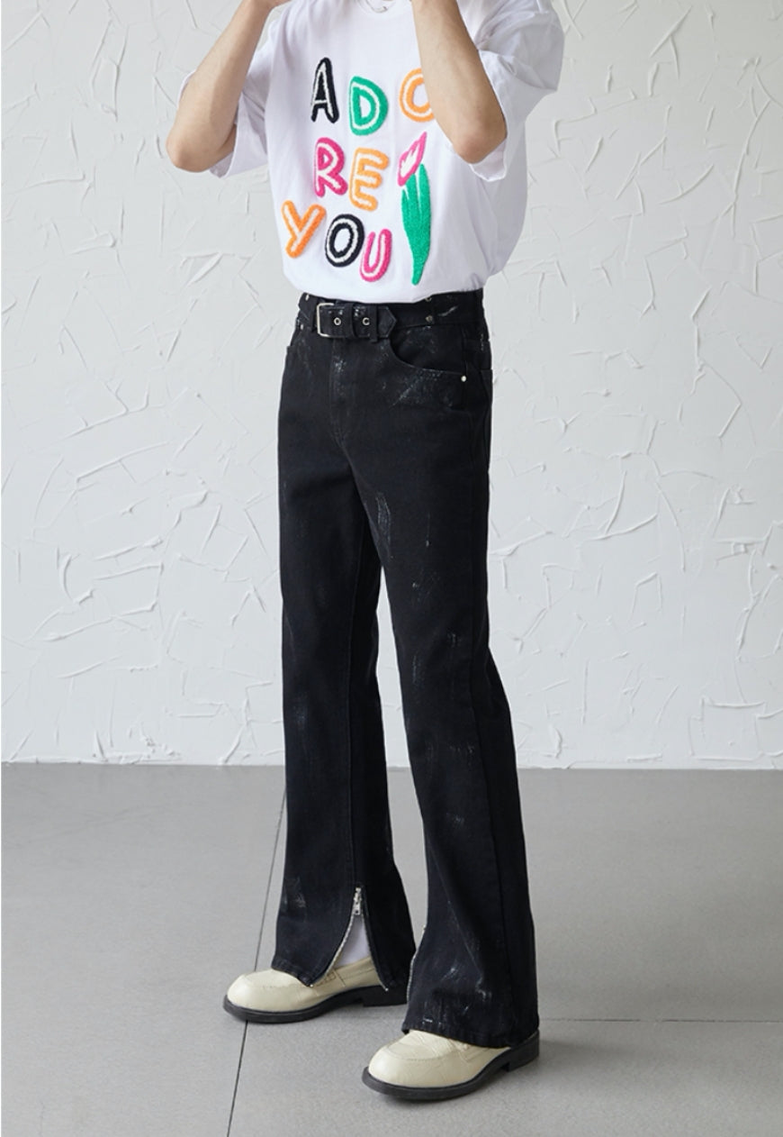 UZIP DESIGN Men's Design zipper slit denim trousers SS2022 VOL.5