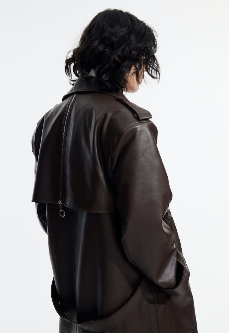 Men's Retro high-quality PU leather coat