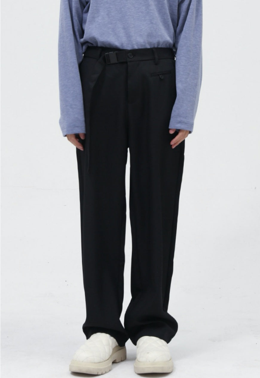 Men's Pocket Design Solid Color Trousers
