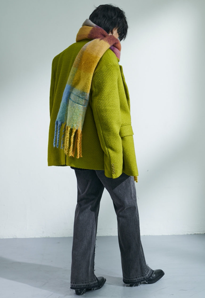 Men's Oversized Twill Texture Suit Jacket