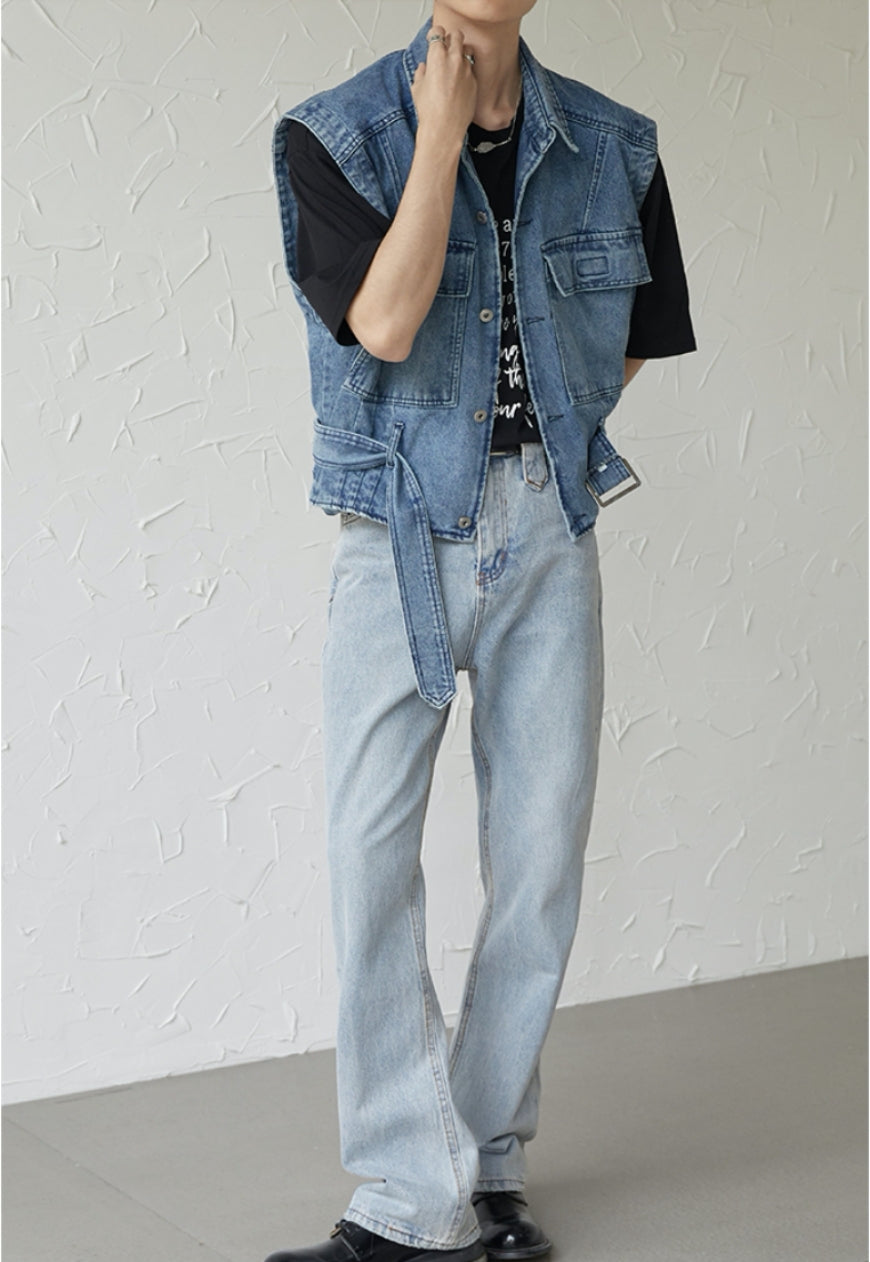 UZIP DESIGN Men's Design Denim Vest
