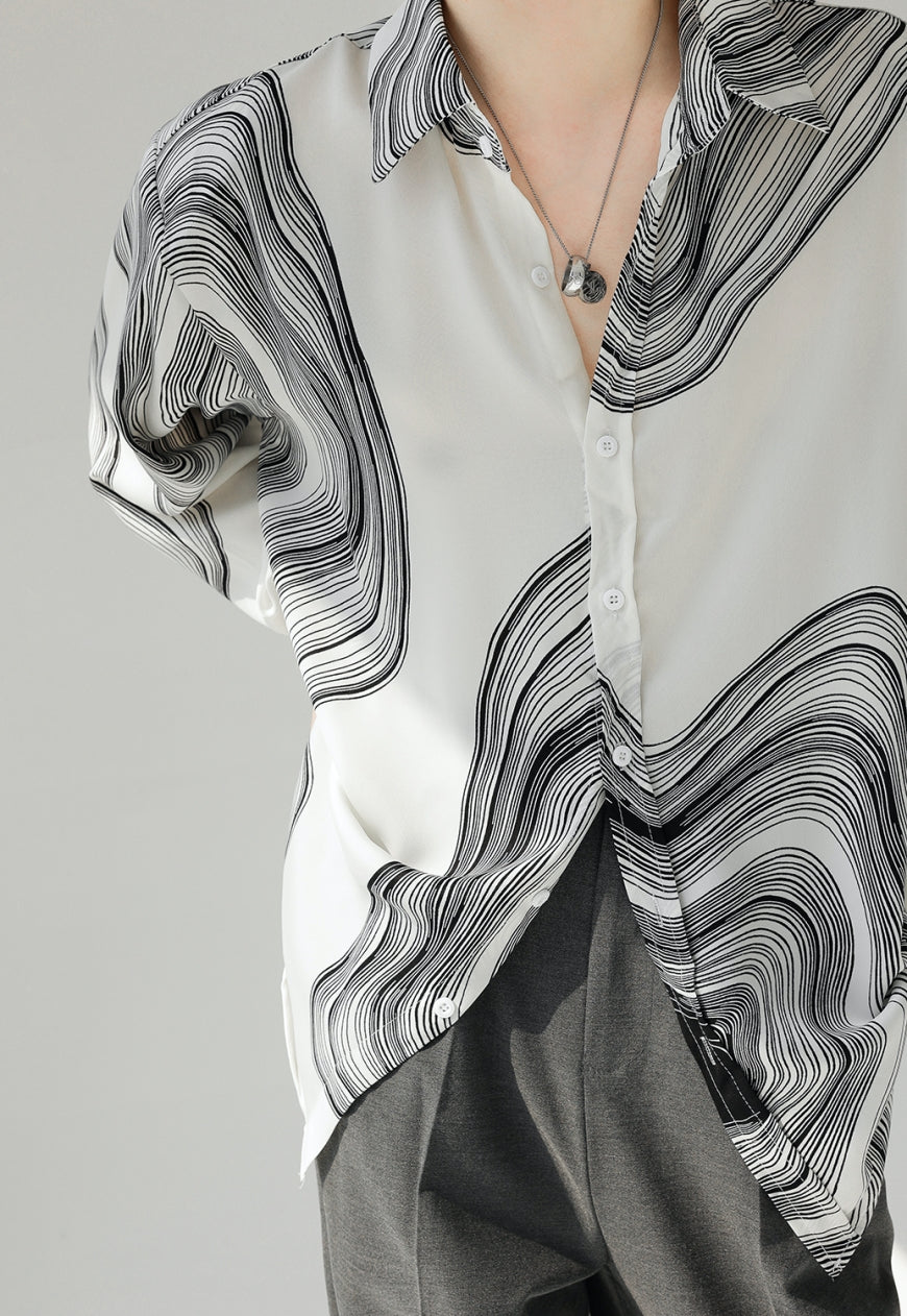 UZIP DESIGN Men's fashion abstract pattern shirt