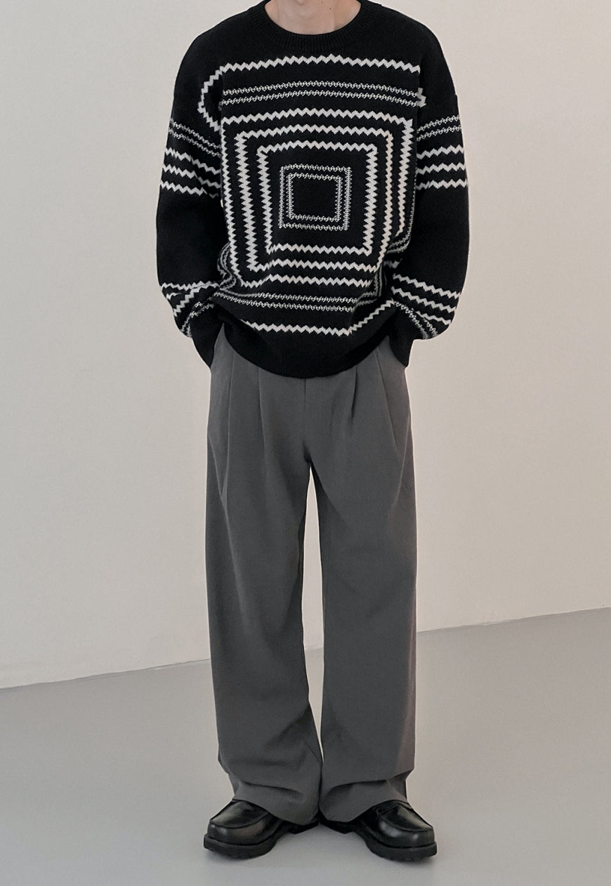 Men's Design Paperclip Print Knit