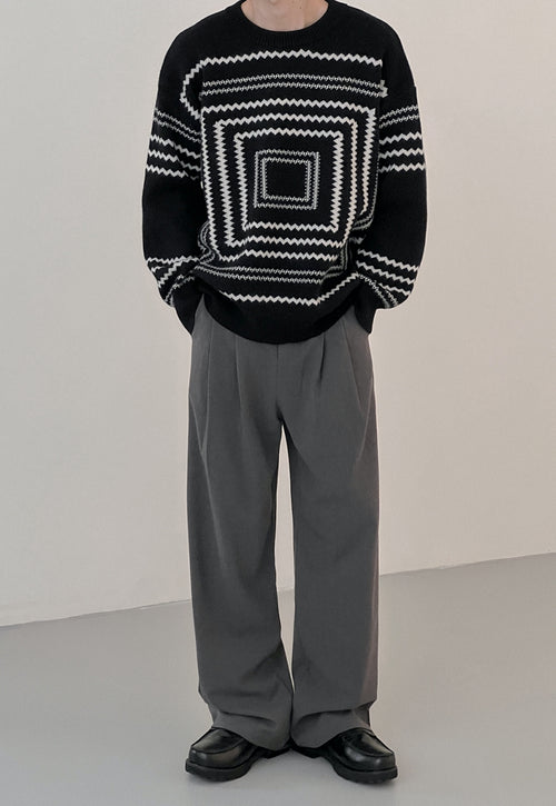 Men's Design Paperclip Print Knit