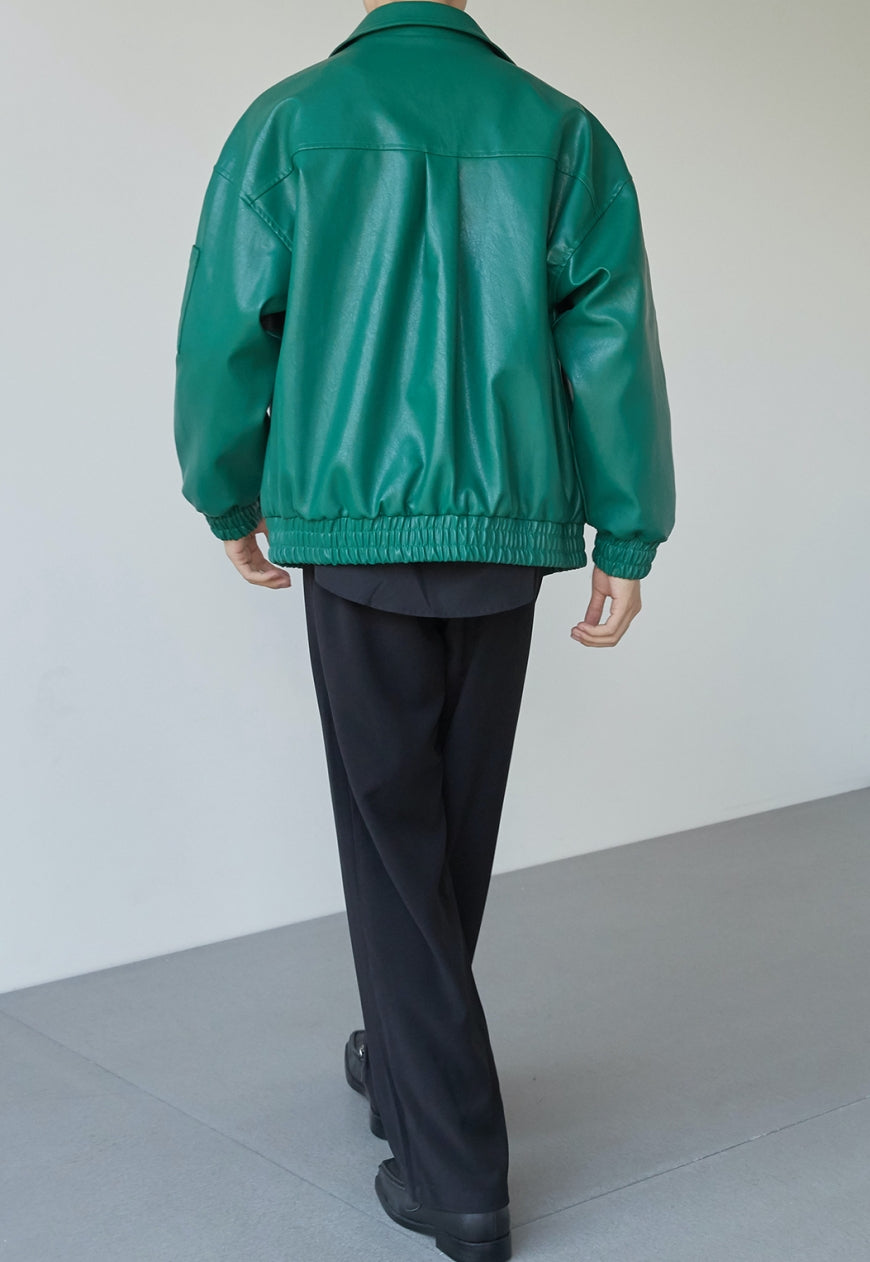 Men's Textured design leather jacket