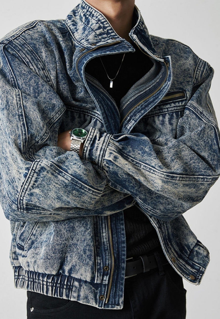 Men's Vintage Snowflake Denim Jacket