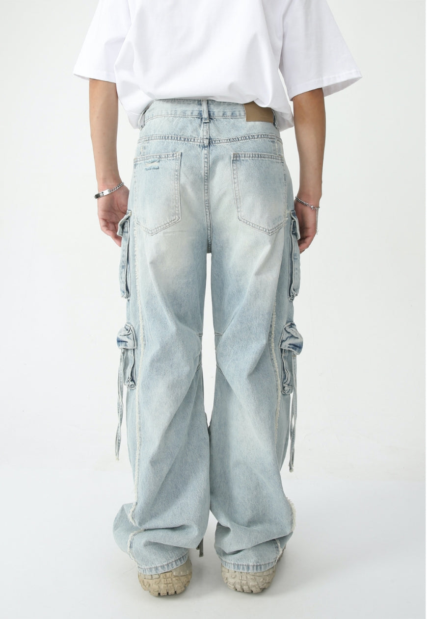 Men's Pocket Destroyed Cargo Jeans