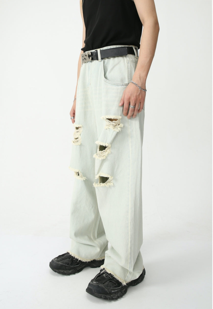 Men's Loose Ripped Street Jeans