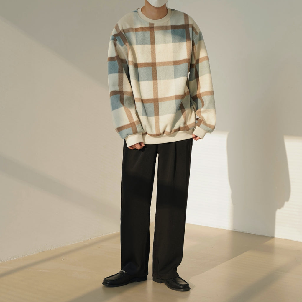 Men's Vintage plaid wool sweater