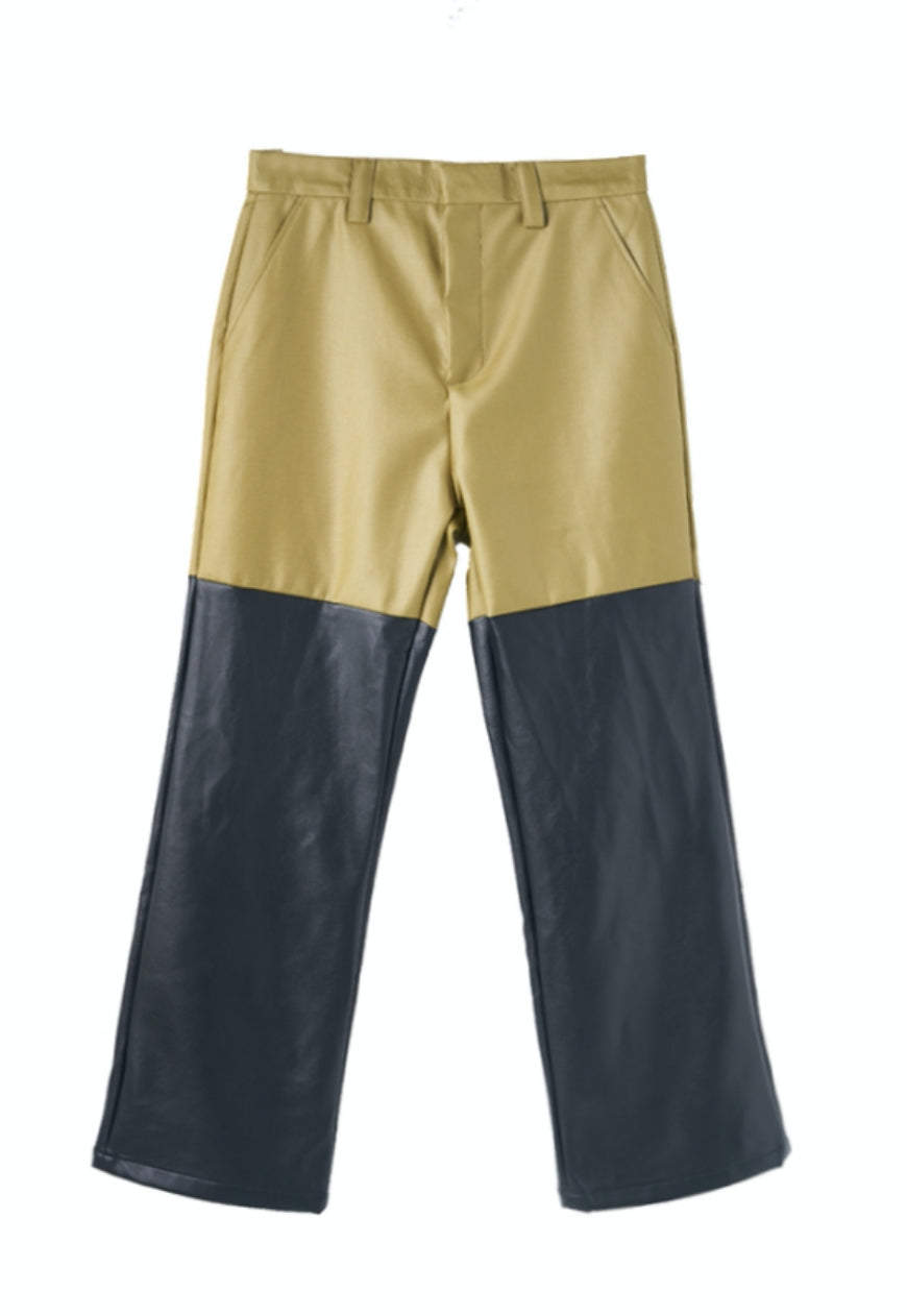 Men's Visual impact PU leather fashion trousers