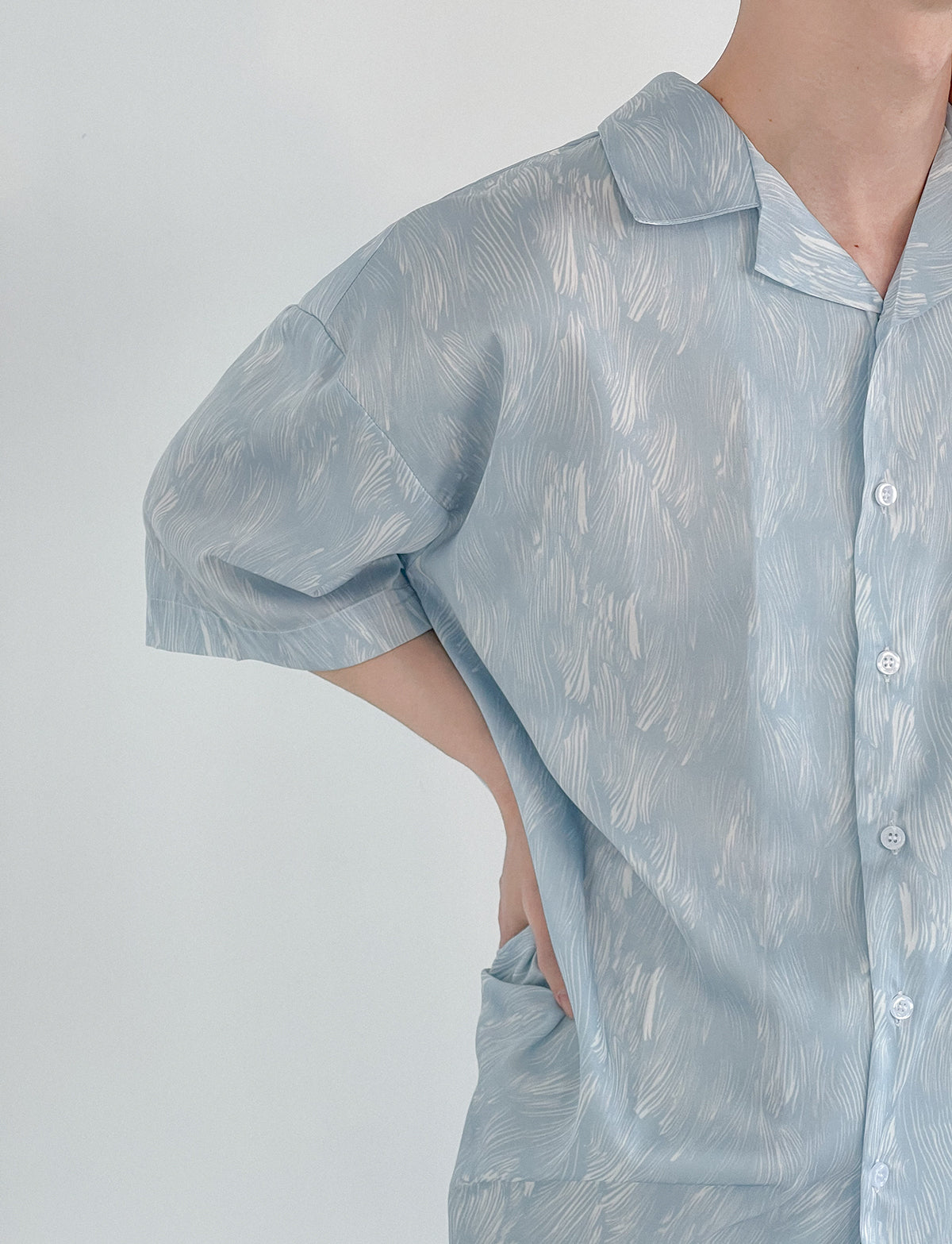Men's silk loose shirt