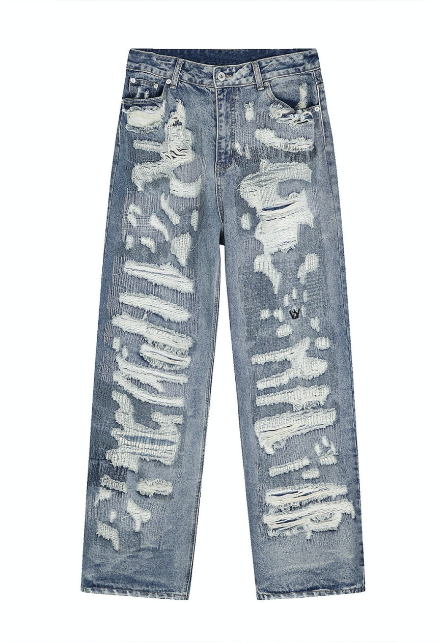UZIP DESIGN Men's ripped jeans