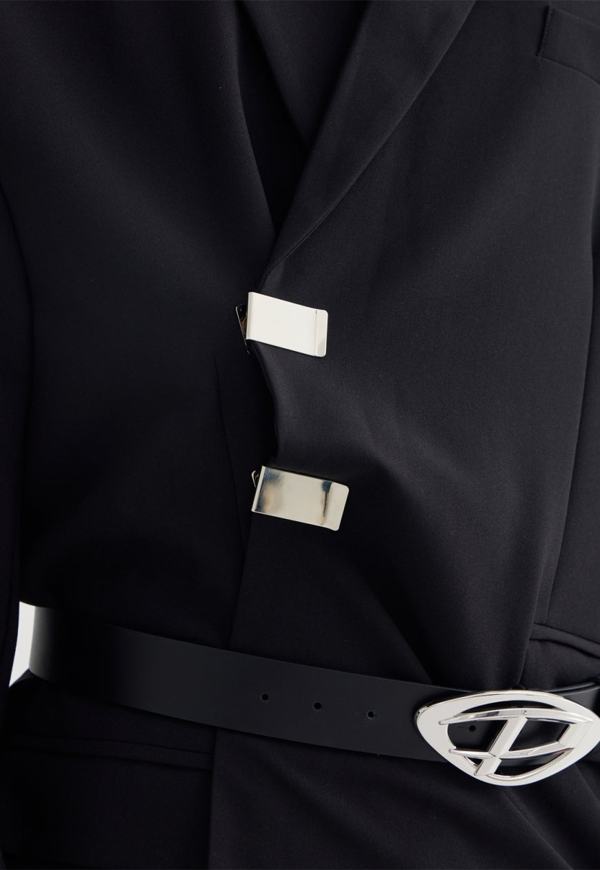 PeopleStyle Men's metal clip suit jacket