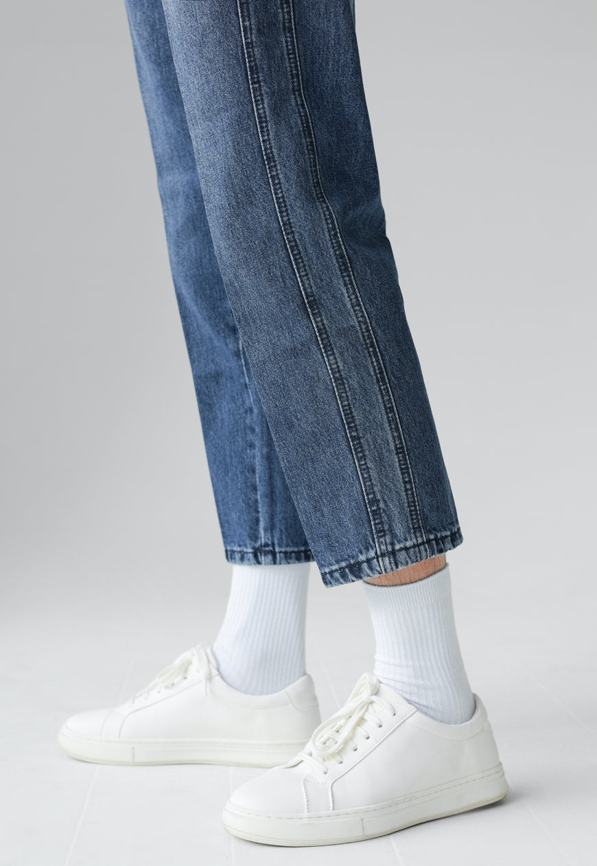 UZIP DESIGN Men's vintage solid color jeans