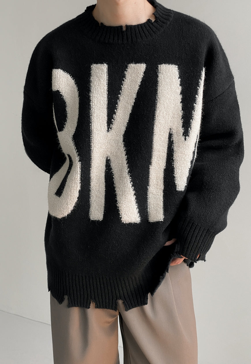 UZIP DESIGN MEN'S letter fashion sweater