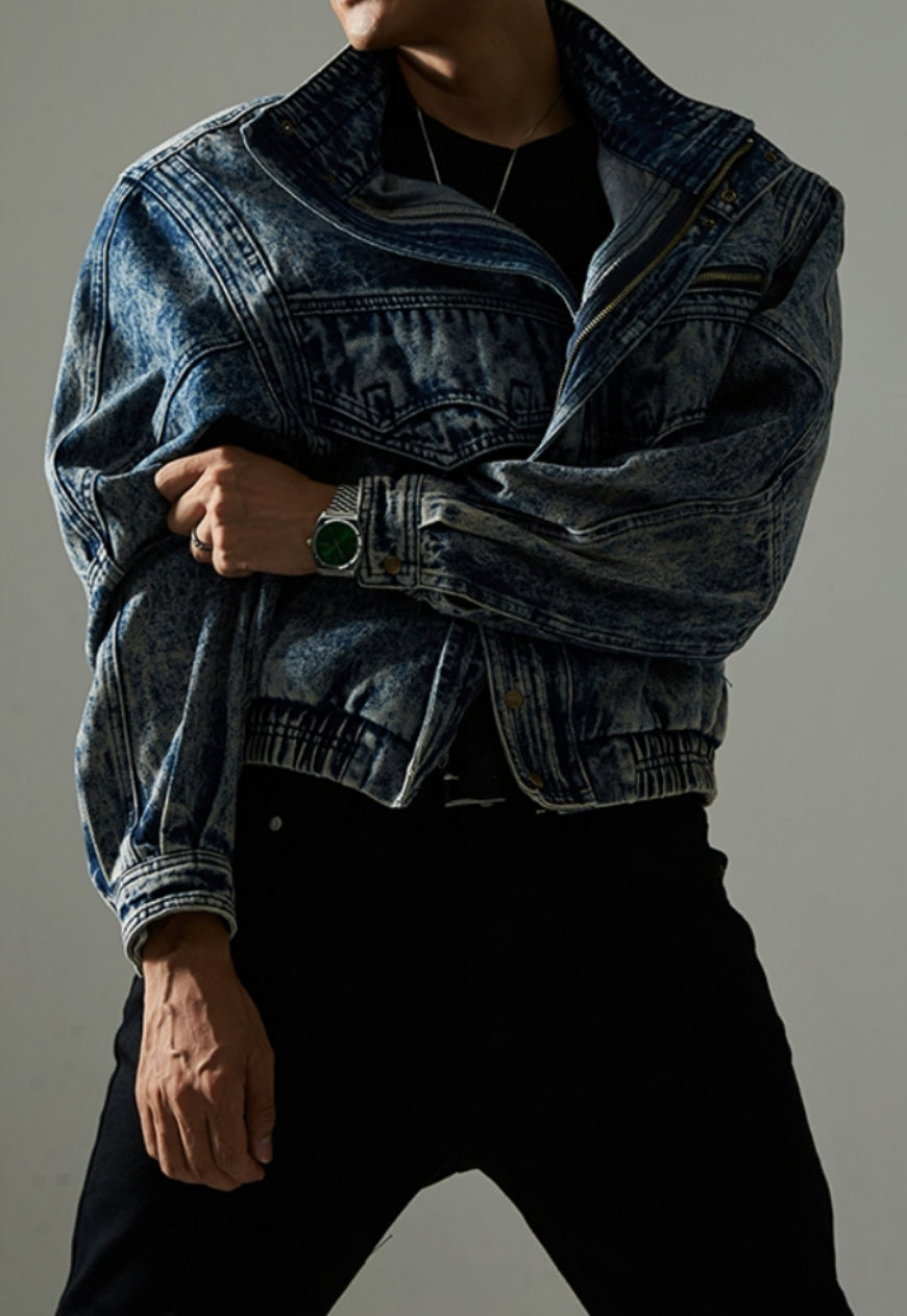 Men's Vintage Snowflake Denim Jacket