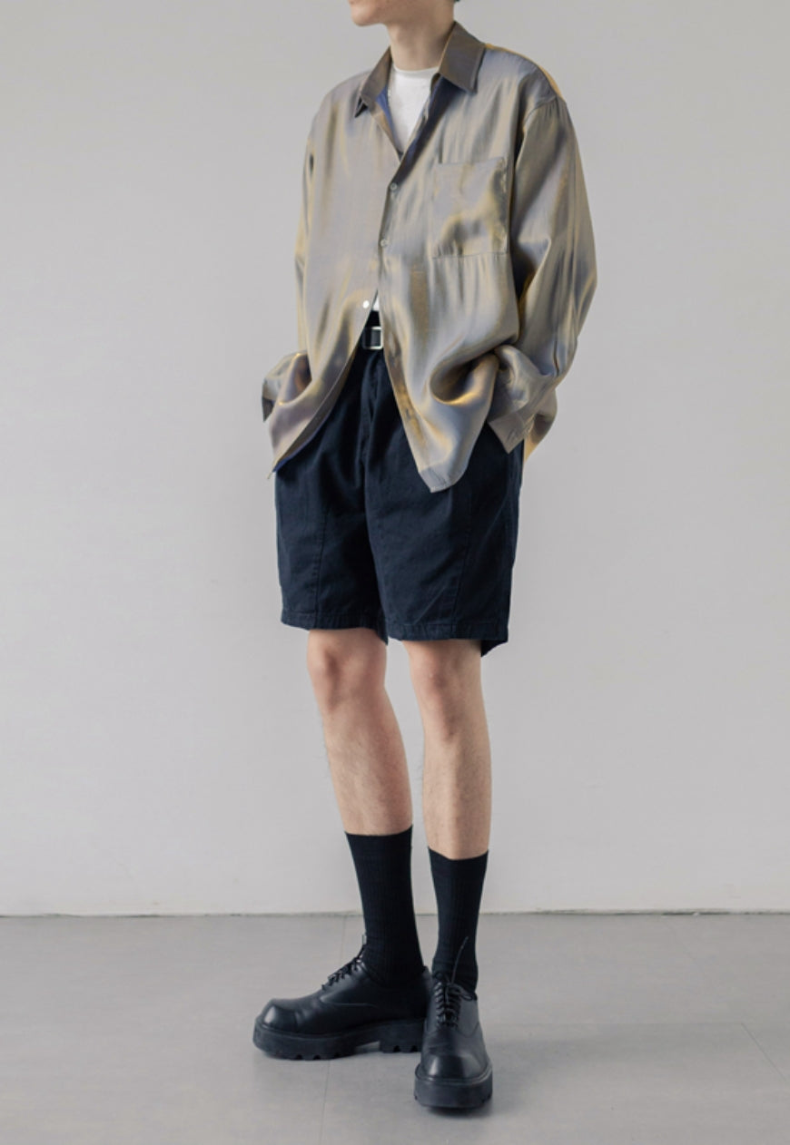 Men's Silky satin gradient shirt