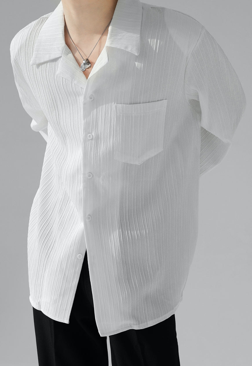 UZIP DESIGN Men's Stripe Loose Shirt