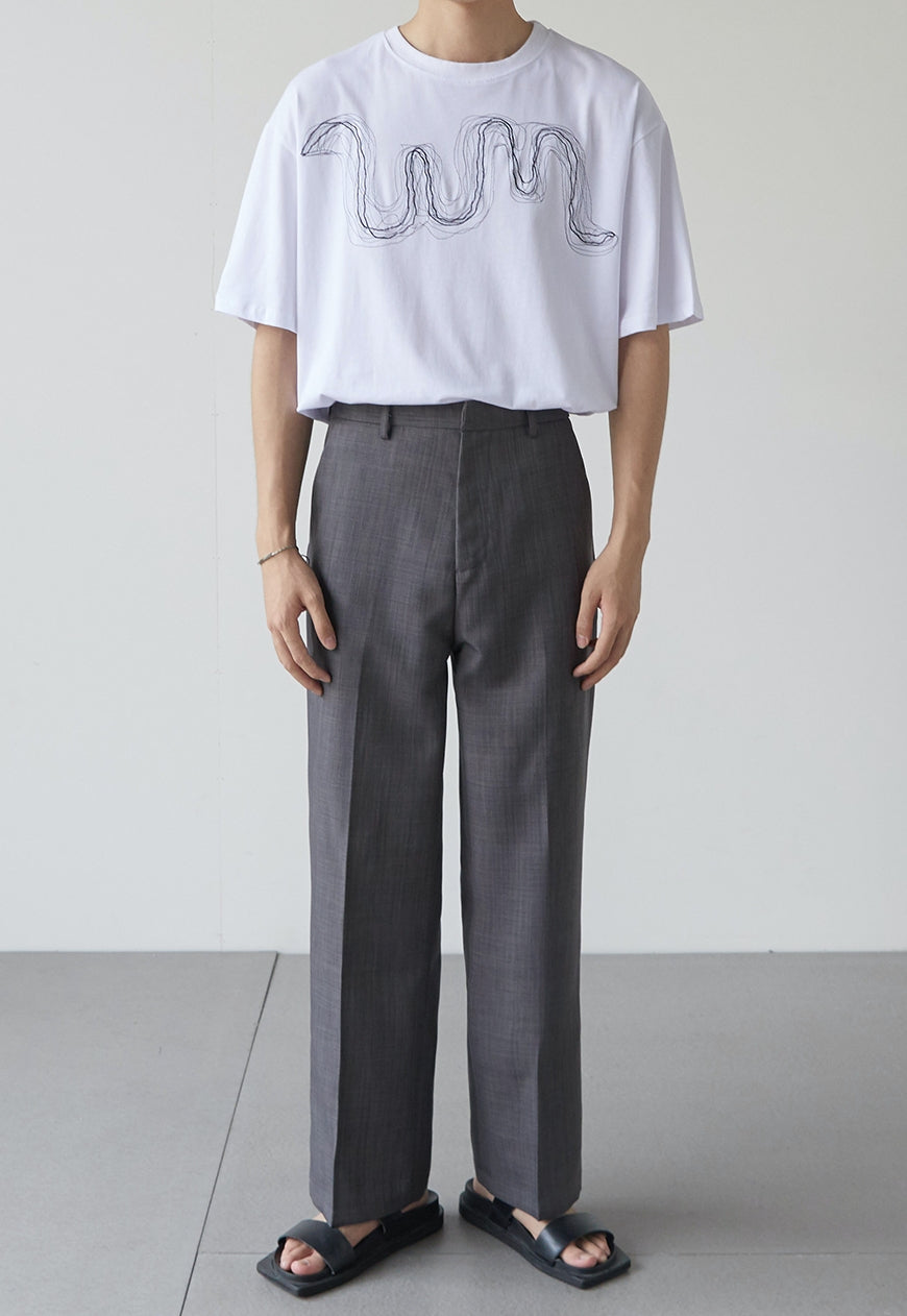 Men's summer high-end straight-leg trousers