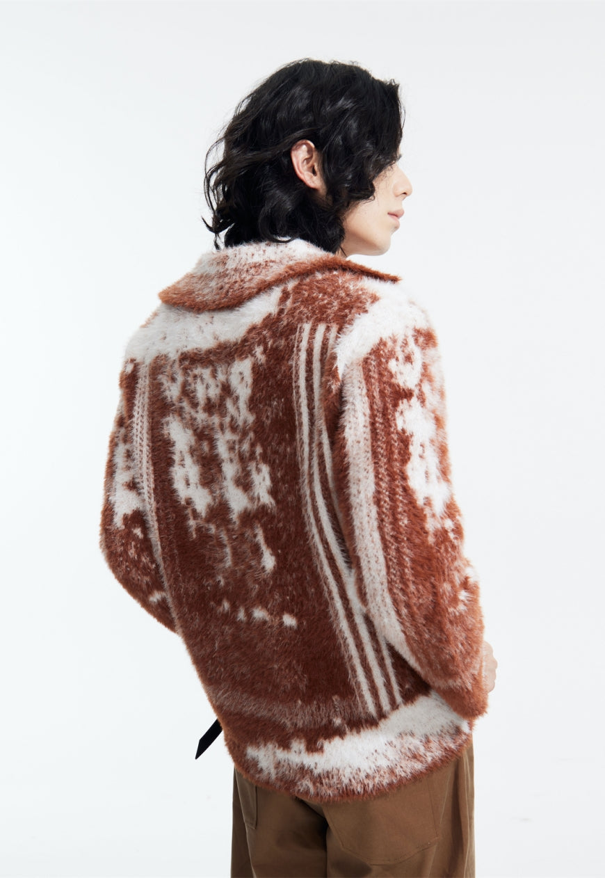 Men's zipped cardigan sweater