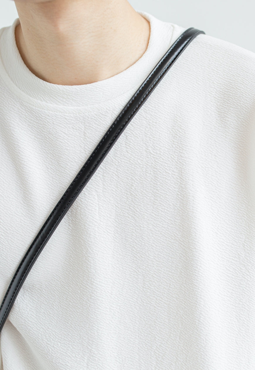 Men's Spring solid color round neck t-shirt