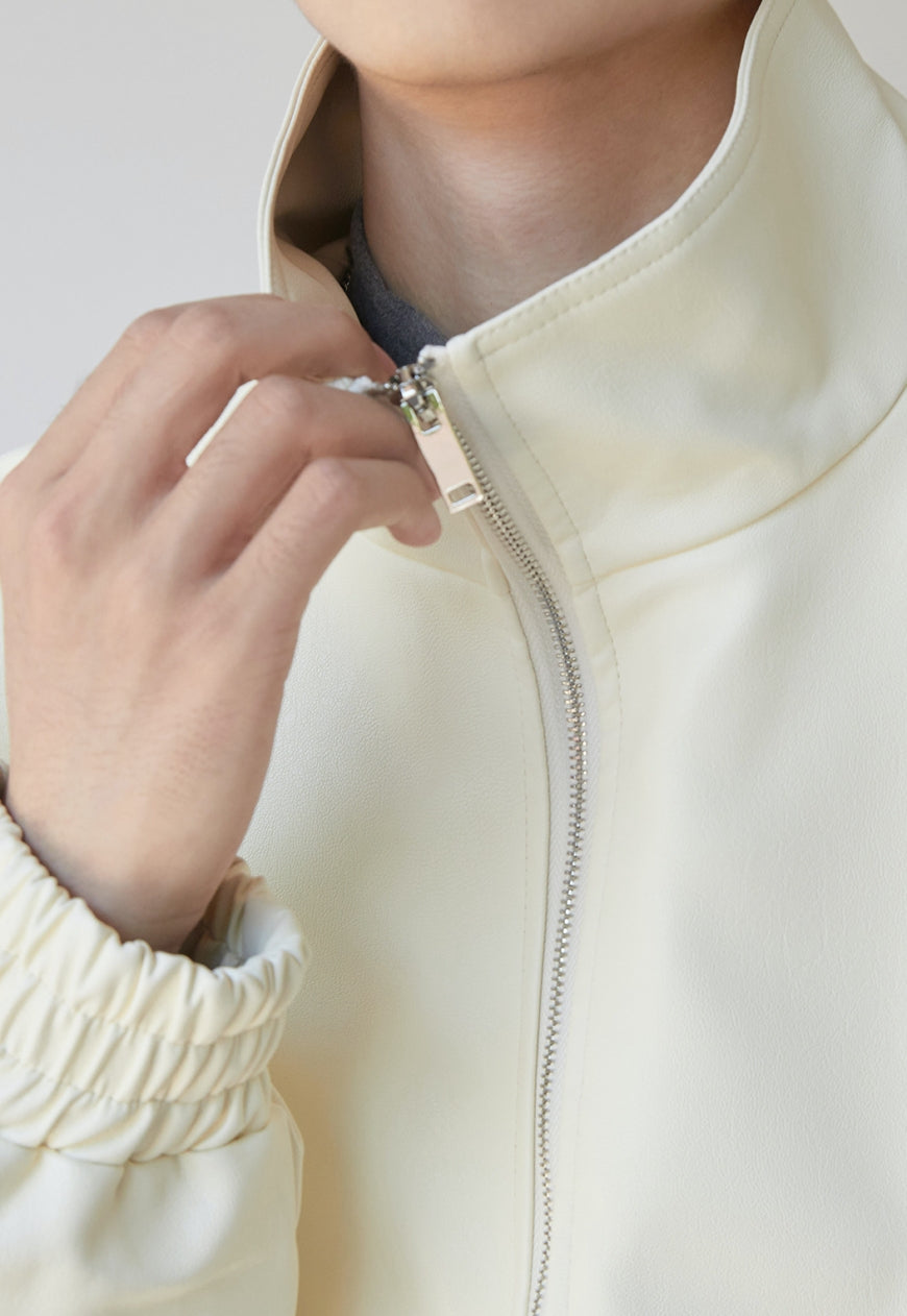 Men's Textured design leather jacket