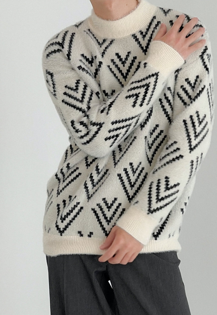 MEN'S texture fashion sweater