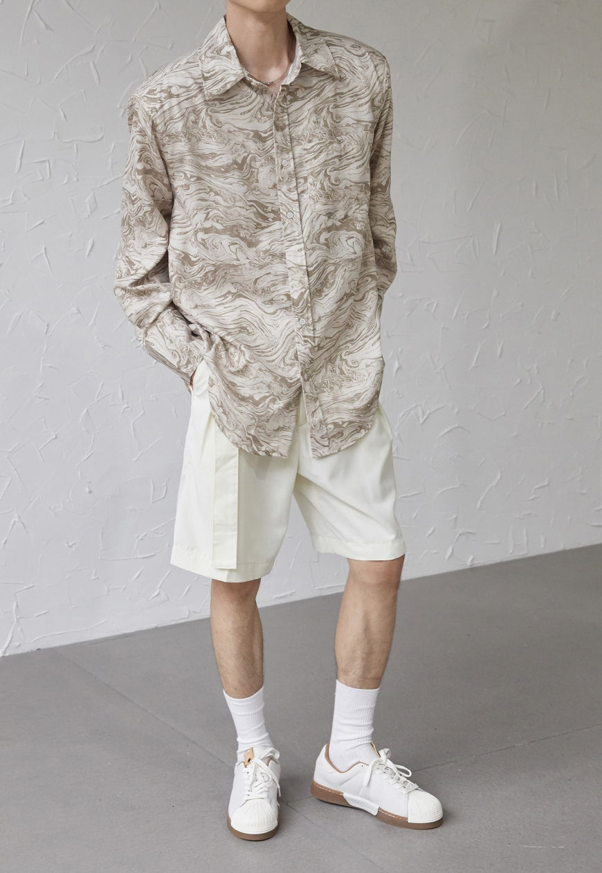 UZIP DESIGN Men's Marbled Shoulder Padded Shirt