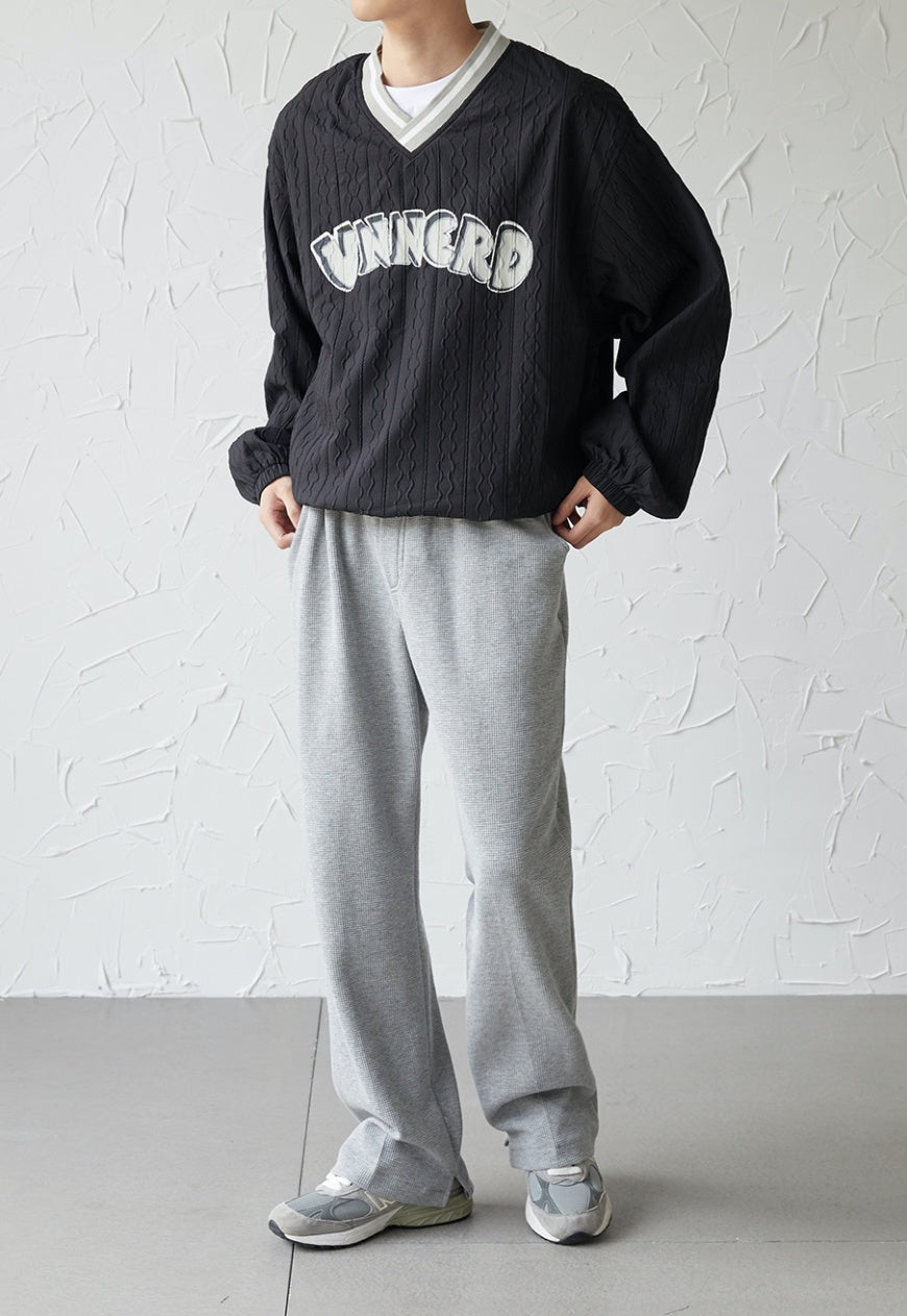 UZIP DESIGE Menâ€™s grained fabric track pants