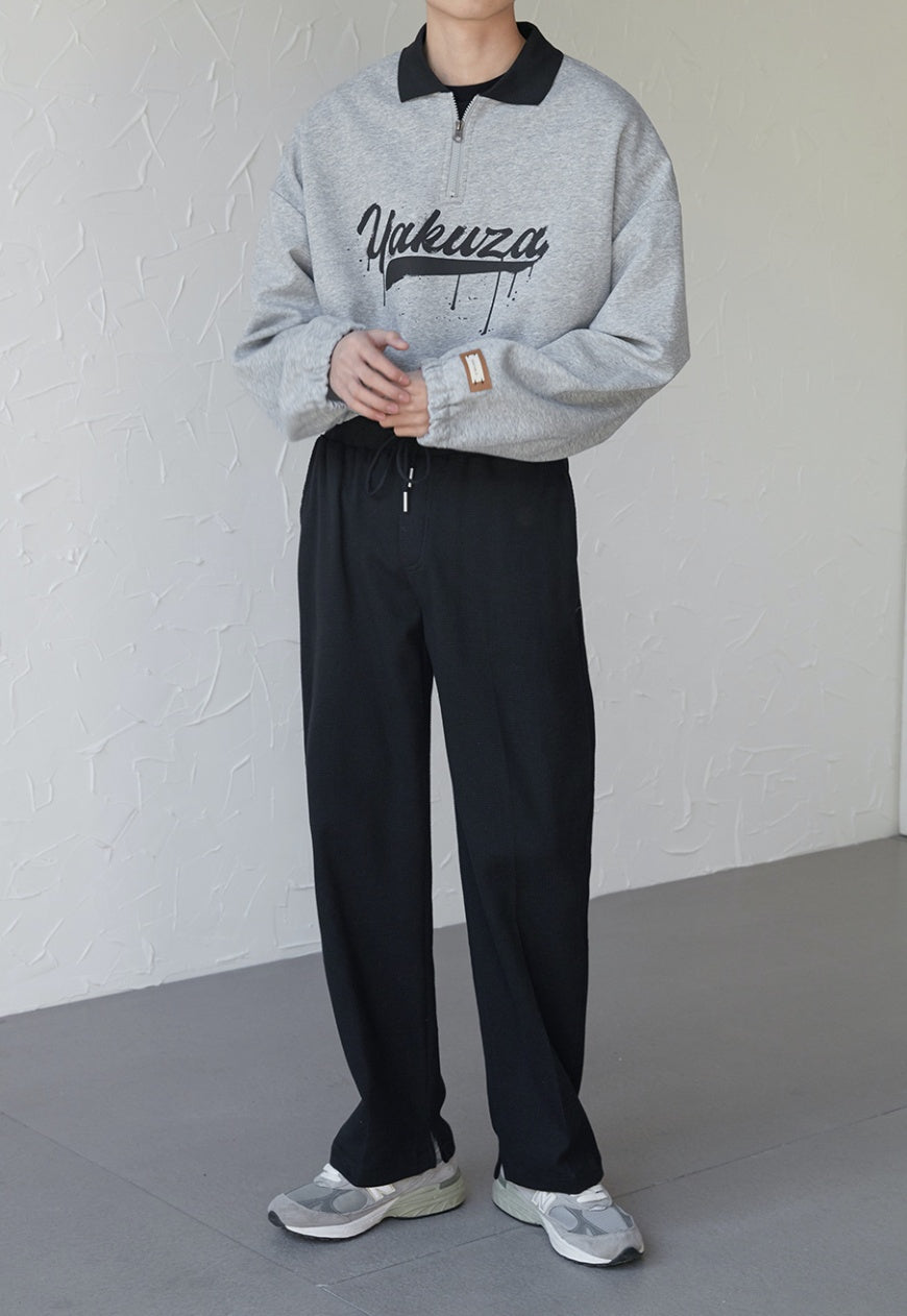 UZIP DESIGE Menâ€™s grained fabric track pants