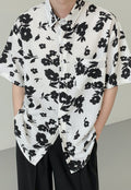 UZIP DESIGN Men's Vintage Flower Short Sleeve Shirt